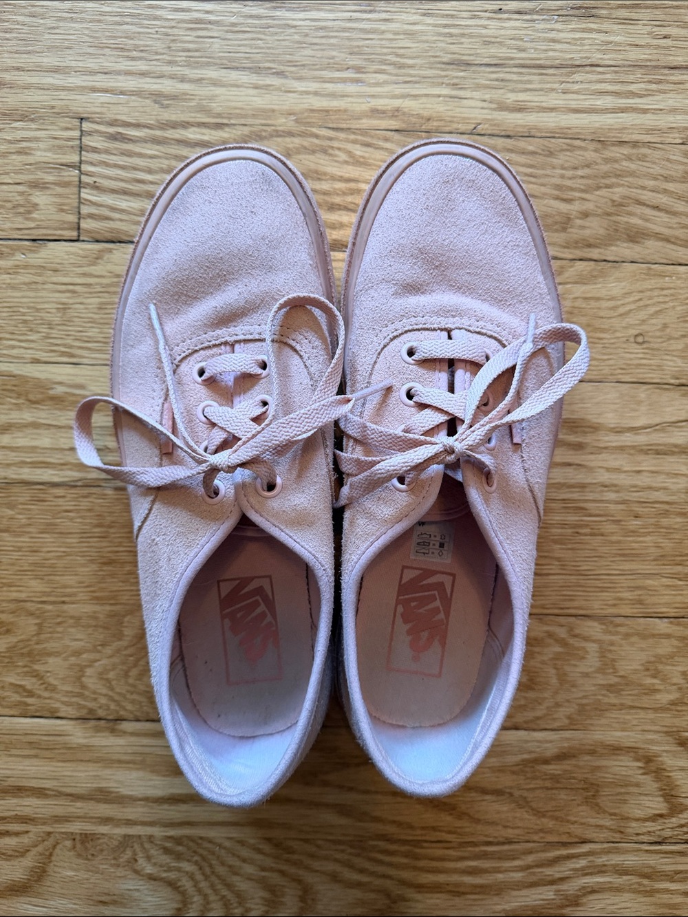 Vans Platform Lace-Up Sneakers in Dusty Pink and Tan
